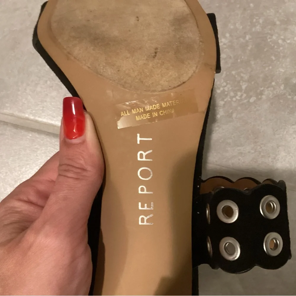 Report 'Apollo' Black & Silver, Ankle Strap Heels